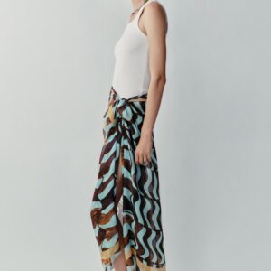 WAVY PRINT MODAL SILK SCARF
