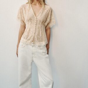 LACE BUTTON-UP TOP