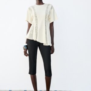 LACE DETAIL T-SHIRT