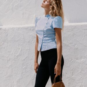 STRIPED BUTTON-UP TOP