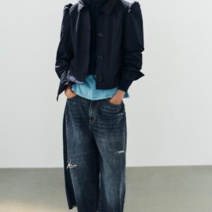 SHORT GATHERED SHOULDER BLAZER
