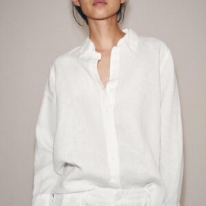 LINEN SHIRT AND TROUSERS SET - WHITE