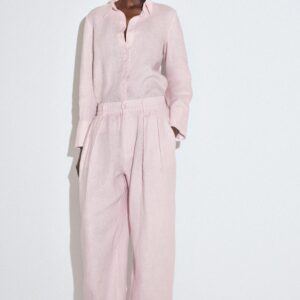 LINEN SHIRT AND TROUSERS SET - PINK