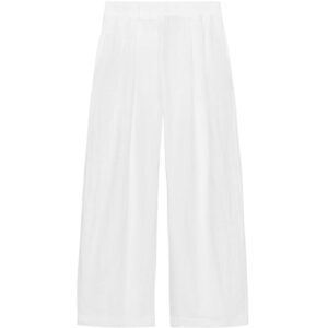 ZW COLLECTION 100% LINEN PLEATED TROUSERS - WHITE