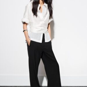 ZW COLLECTION HIGH-WAIST WIDE-LEG TROUSERS