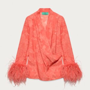 MARISA BERENSON X ZARA FEATHER WRAP SHIRT
