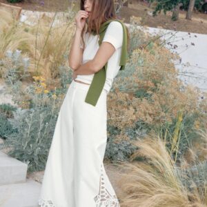 ZW COLLECTION EMBROIDERED TROUSERS