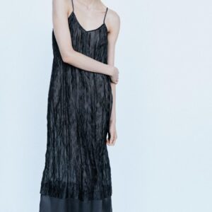CRINKLE-EFFECT STRAPPY DRESS