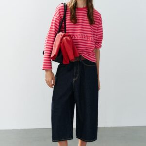 STRIPED TEXT T-SHIRT
