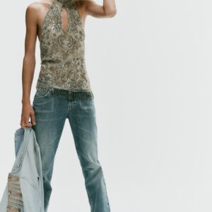 BEADED HALTER TOP