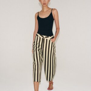 ZW COLLECTION STRIPED CROPPED TROUSERS