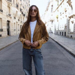 FAUX SUEDE FRINGED JACKET
