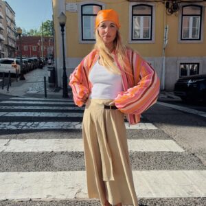 BUCKLE MIDI SKIRT