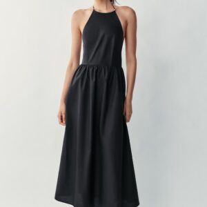 POPLIN MIDI DRESS
