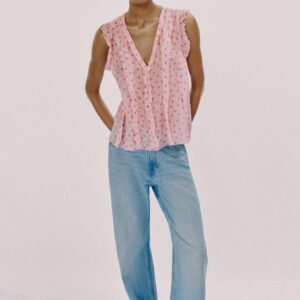 RUFFLED POLKA DOT BLOUSE
