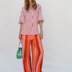 STRIPED PUFF SLEEVE SHIRT