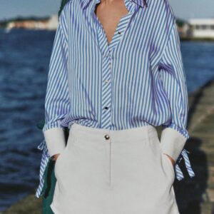 STRIPED SHIRT WITH BOWS