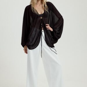 PUFF SLEEVE CREPE TOP
