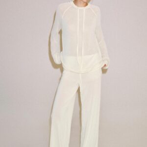 SEMI-SHEER FLOWING TROUSERS