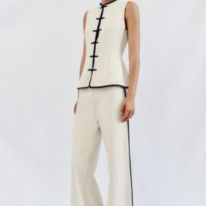 WIDE-LEG TROUSERS WITH TRIM