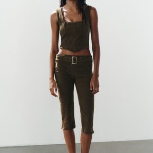 CORDUROY CORSETRY-INSPIRED TOP
