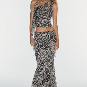 ANIMAL PRINT SCARF TOP