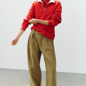 PLEATED WIDE-LEG TROUSERS
