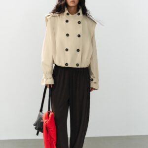 SHORT PLEATED TRENCH COAT