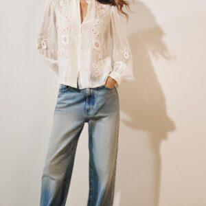 ZW COLLECTION EMBROIDERED ORGANZA SHIRT