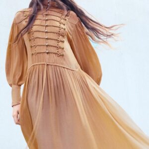 ZW COLLECTION LONG DRESS WITH FROG FASTENING