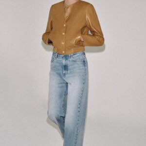 ZW COLLECTION 100% LEATHER BOMBER JACKET