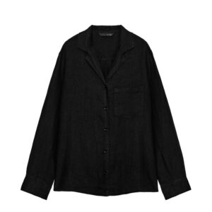 LINEN SHIRT AND TROUSERS SET - BLACK