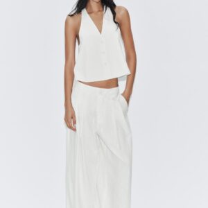 BUTTONED WAISTCOAT WITH LINEN