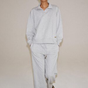 BUTTON-UP PLUSH SWEATSHIRT