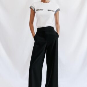 BUTTON TRIM T-SHIRT