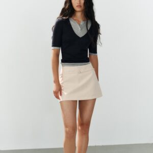 DOUBLE-LAYER HENLEY TOP