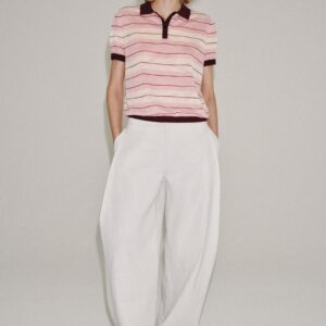STRIPED KNIT POLO SHIRT