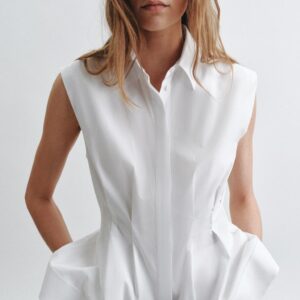 PLEATED SLEEVELESS SHIRT ZW COLLECTION