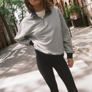 STRIPED ZIP SWEATSHIRT