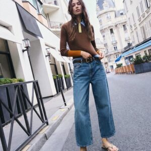 Z1975 HIGH-WAIST BELTED CULOTTE JEANS
