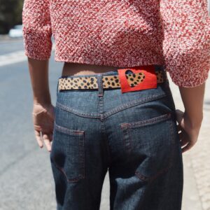 100% LEATHER ANIMAL PRINT BELT