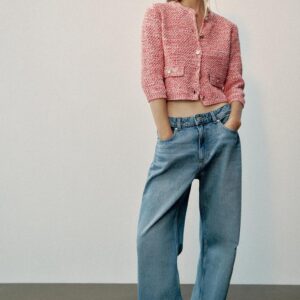 3/4 SLEEVE KNIT CARDIGAN