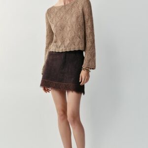 METALLIC THREAD POINTELLE JUMPER
