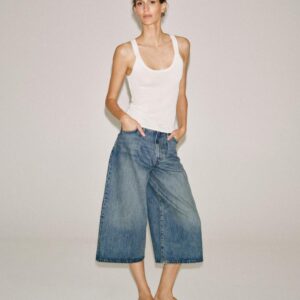 ZW COLLECTION MID-WAIST DENIM BERMUDA SHORTS