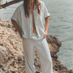 DRAWSTRING FLOWING TROUSERS