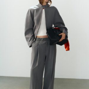 ELASTICATED PLEATED TROUSERS