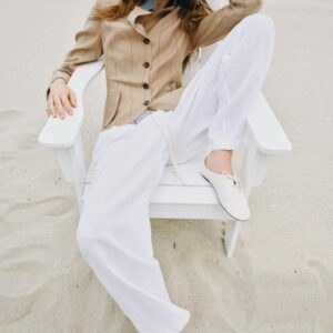 ZW COLLECTION STRIPED BLAZER WITH LINEN
