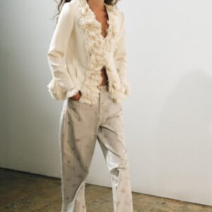 ZW COLLECTION HIGH-WAIST TAPERED FLORAL JEANS