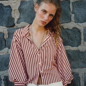 STRIPED PUFF SLEEVE SHIRT