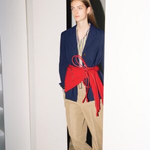 ZW COLLECTION STRIPED SHIRT WITH BIB DETAIL
